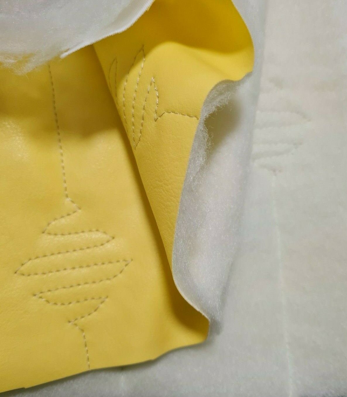 Yellow Quilted Faux Leather Fabric Sold By The Metre Etsy