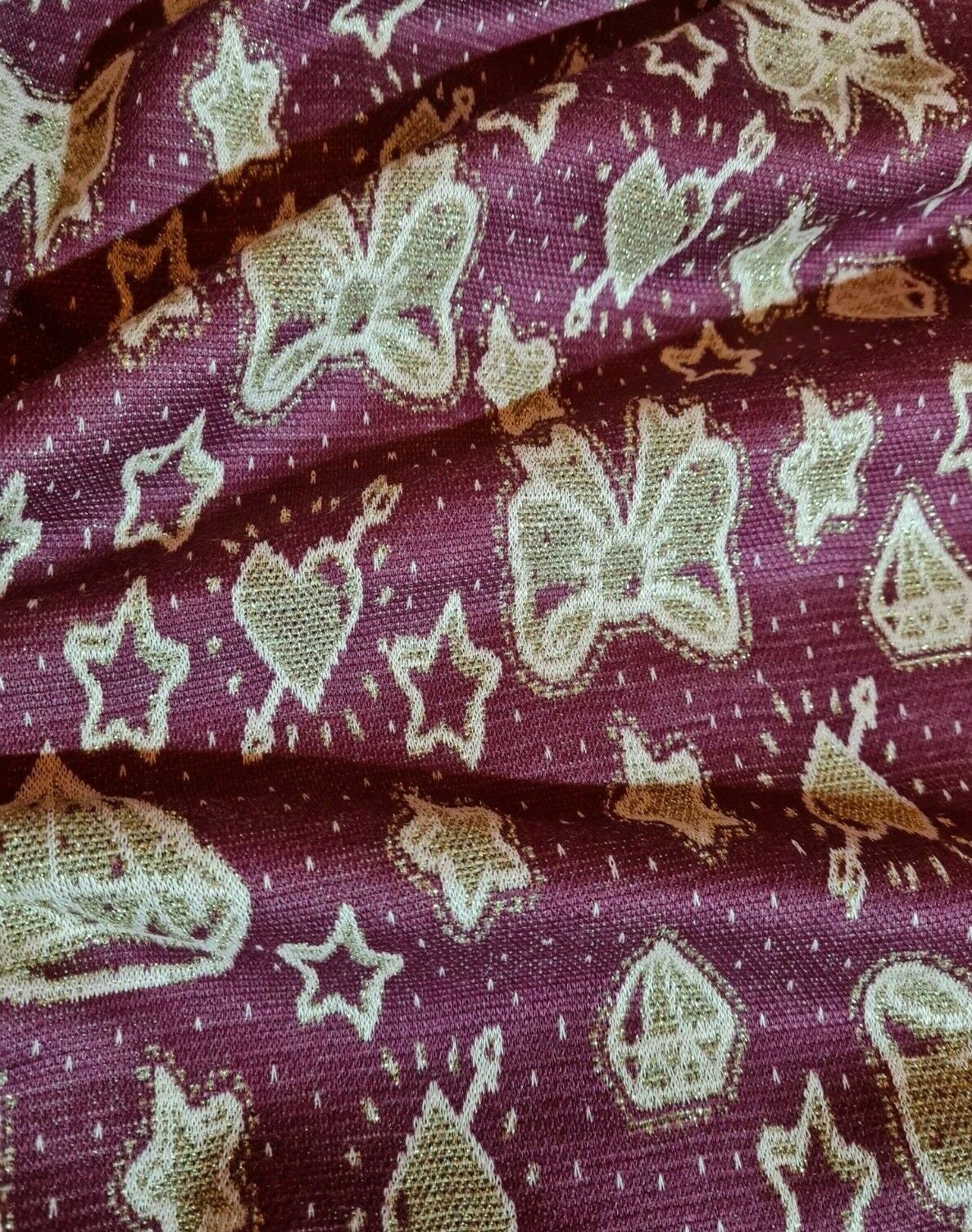 Weihnachten Muster und überprüft glänzend stricken Stoff 2 ...