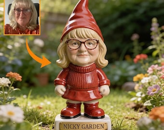 Personalized Garden Gnome From Any Photo – Custom Acrylic Garden Stake, Funny Gift for Her, Mom, Grandma, Cute Outdoor Decor