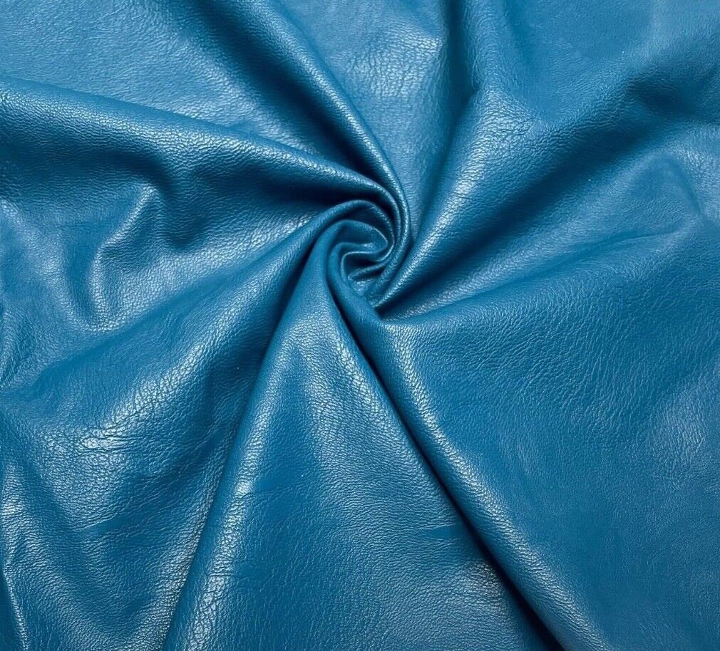 Sky Blue Faux Leather Fabric Sheets Premium Vinyl PVC Leatherette Textile  54 Wide 