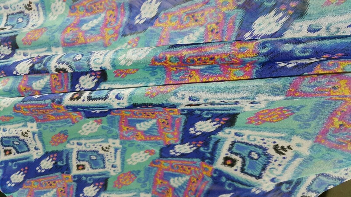 Printed Chiffon Fabric 140 Cm Wide Sold by the Metre Etsy