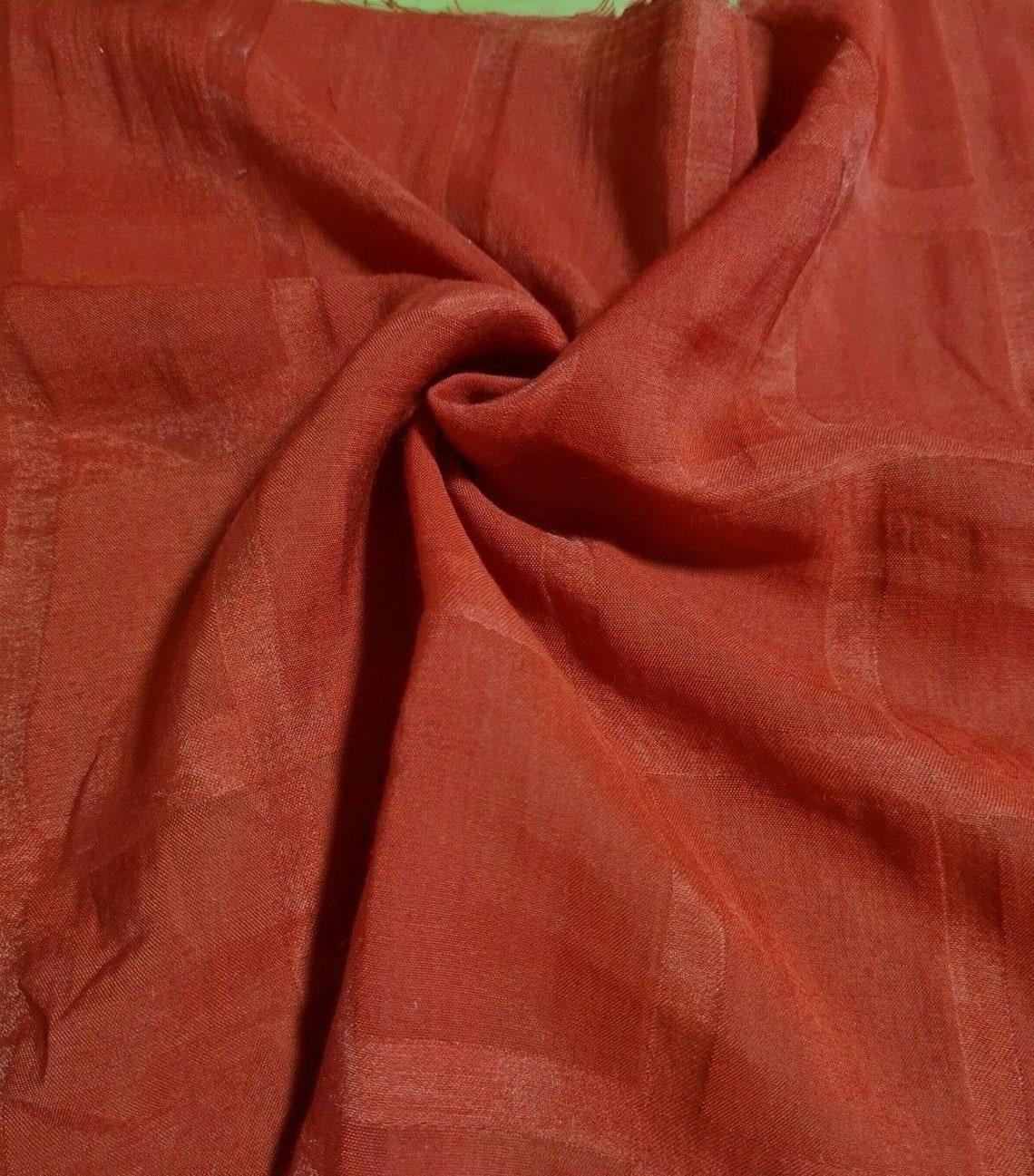 Red Colour Checked Thin Viscose Nylon Blend Fabric Sold by the Etsy UK