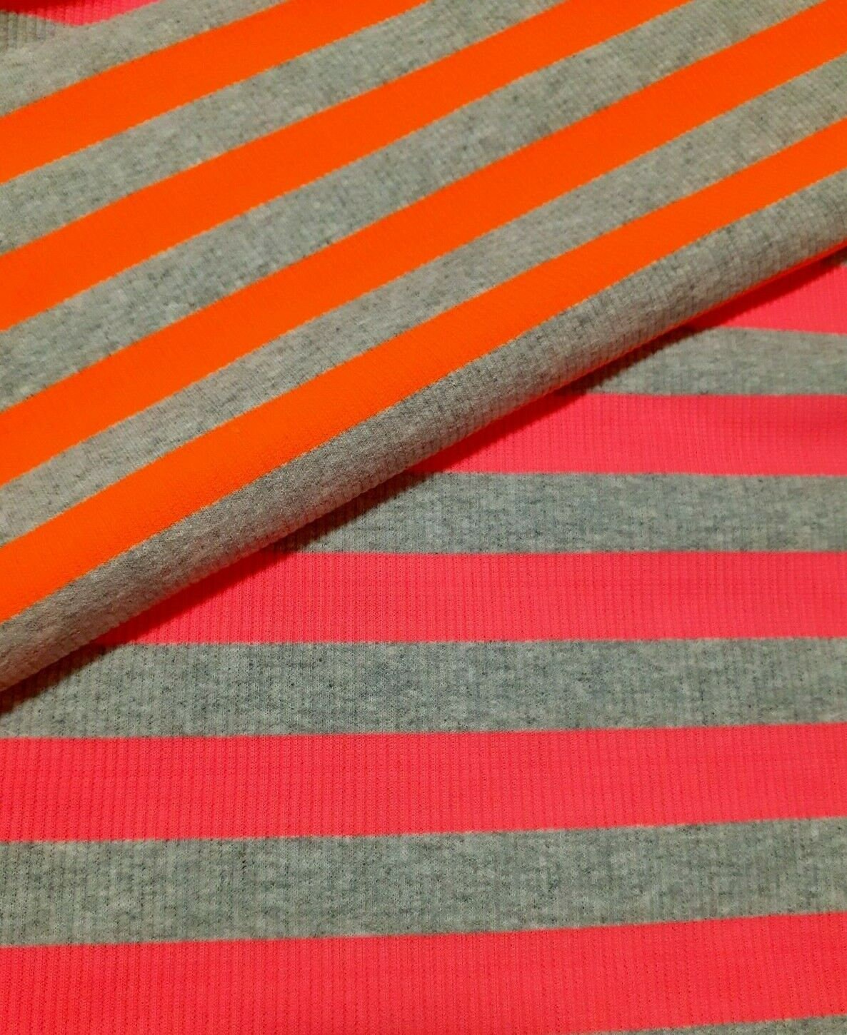 Rib Jersey Fabric Neon Striped 4 Way Stretch Sold by the Metre Etsy