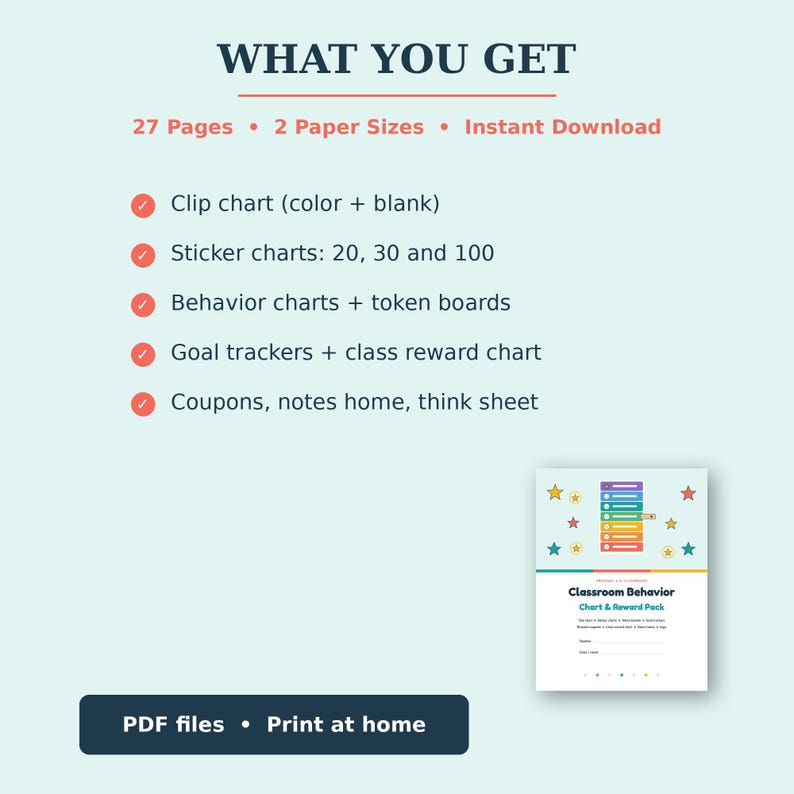 Classroom Behavior Chart Printable | Clip Chart, Sticker Charts ...
