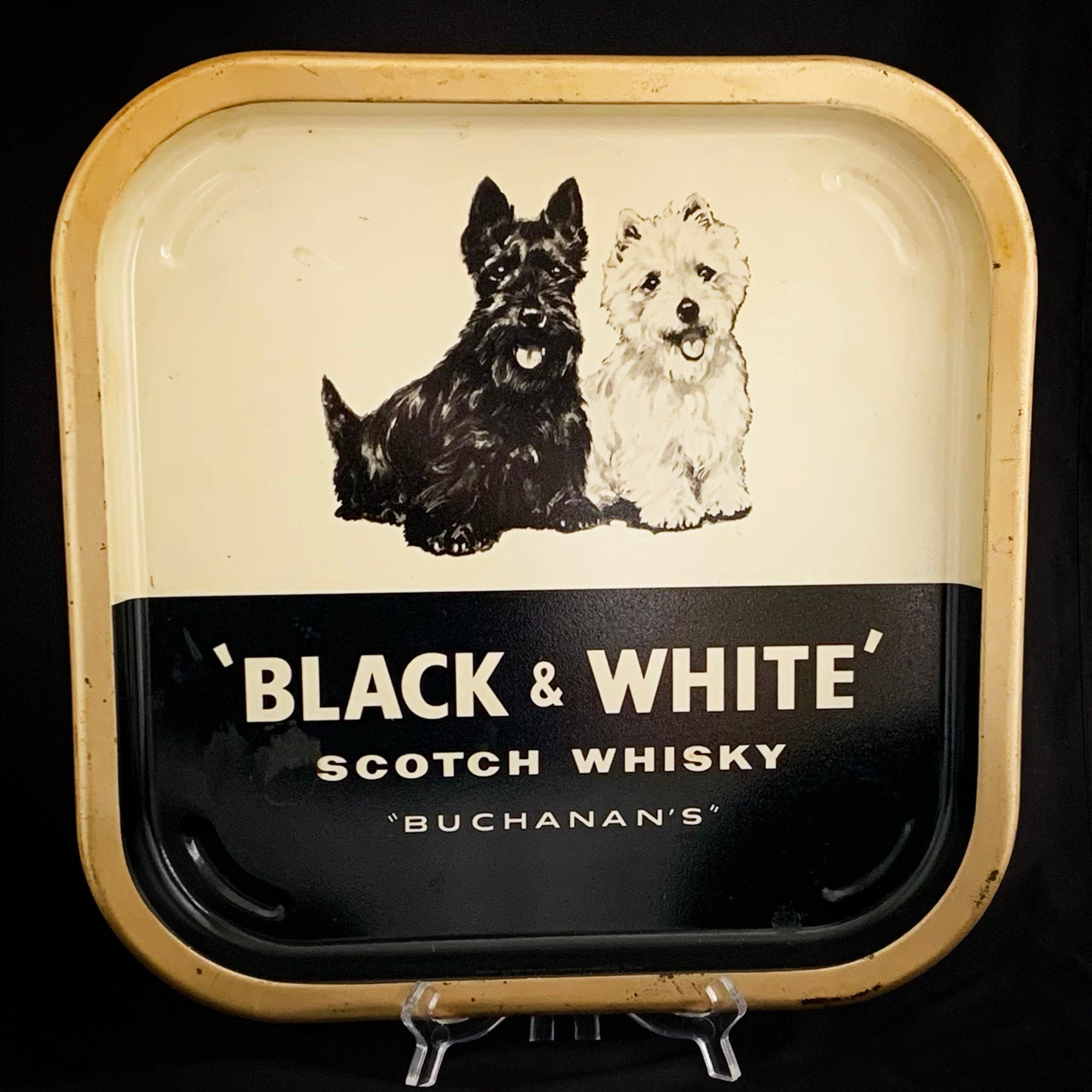 Vintage black & White Scotch Whiskey Scotty Dog Etsy