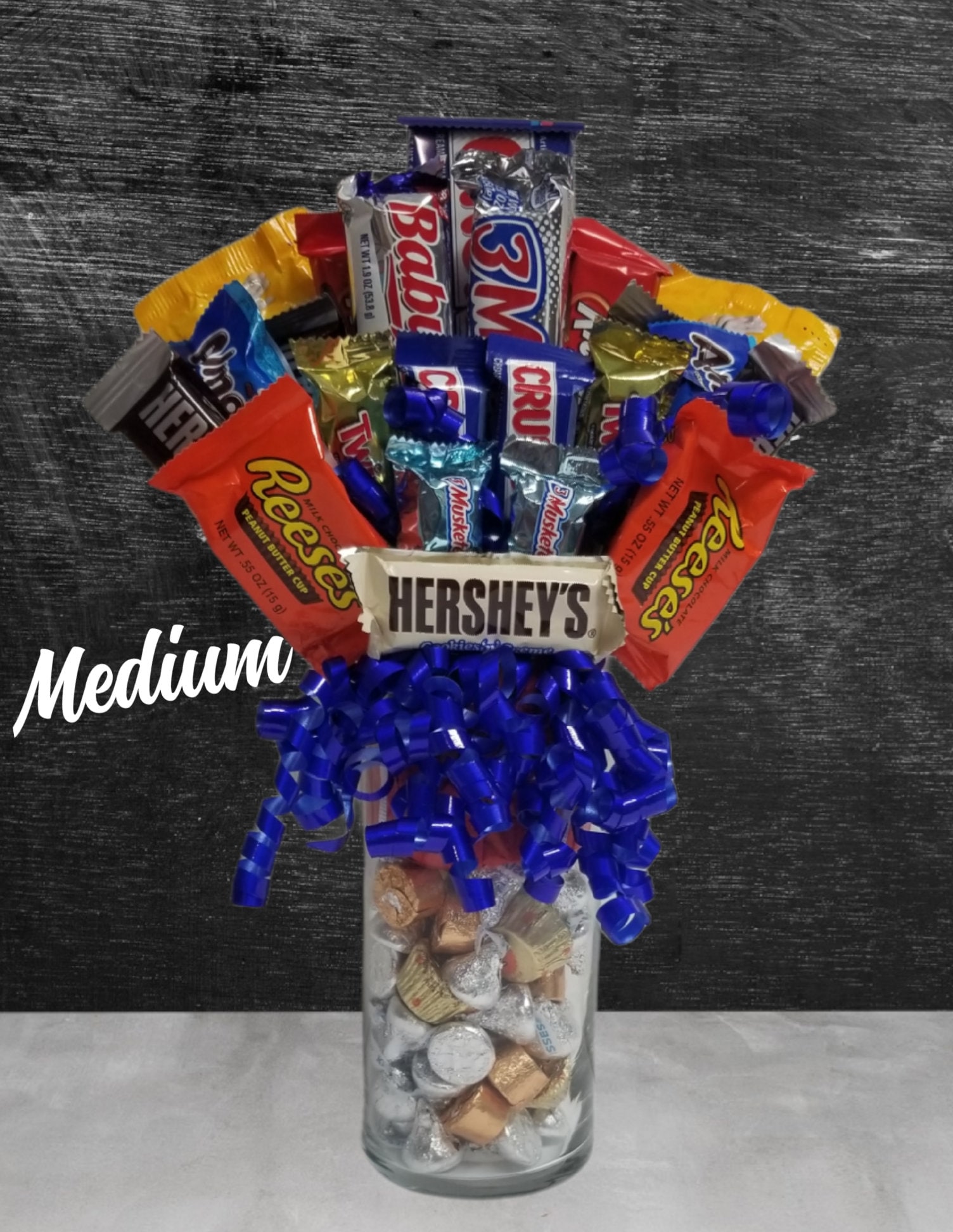 Candy Bouquet Glass Vase Candy Gifts Chocolate or Fruit Etsy