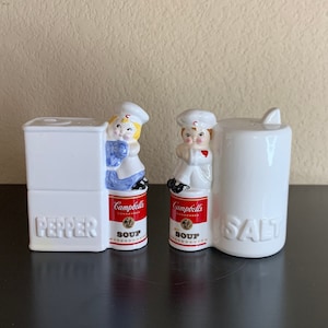 1996 WESTWOOD Collectible Campbell&#39;s Soup Kids Salt & Pepper Shaker Set - Preowned