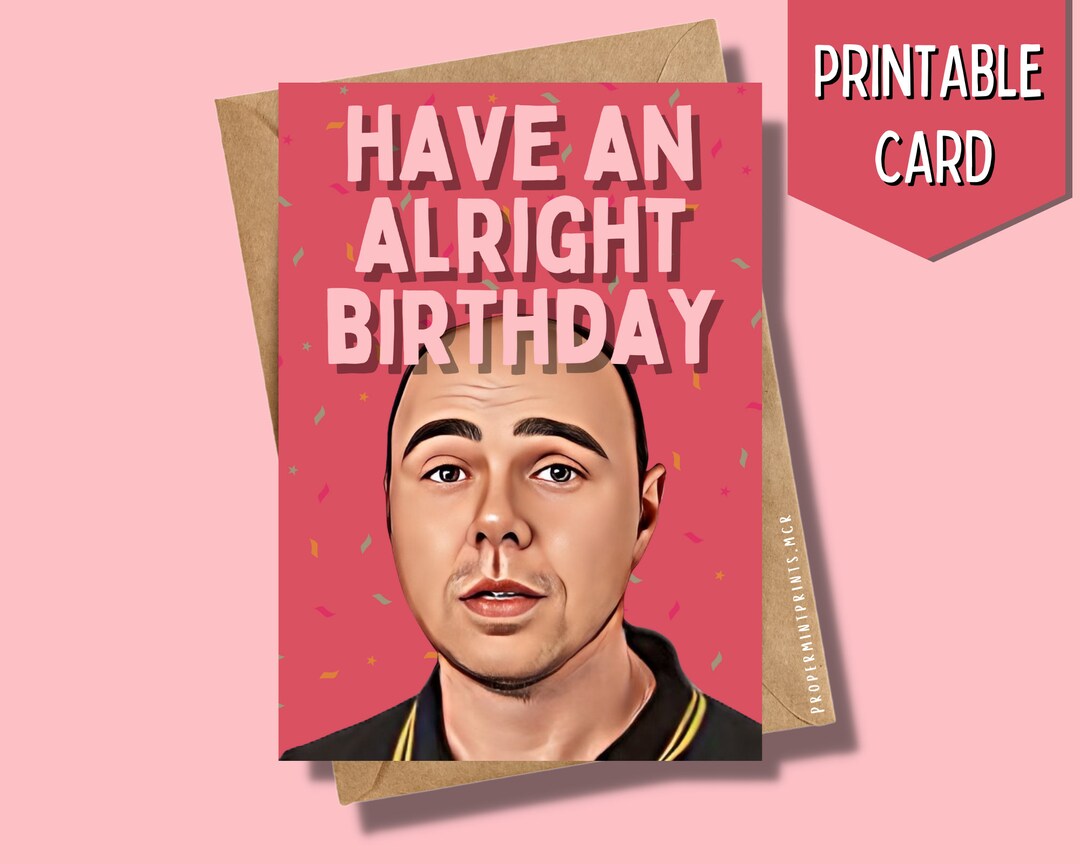 Printable Karl Pilkington Birthday Card | Funny Celeb Card Birthday