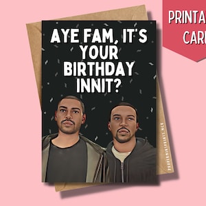 Tarjeta de cumpleaños imprimible de Top Boy / Tarjeta de felicitación de Summerhouse de Sully Dushane Kano Ashley Walters / Tarjeta de cumpleaños de personajes del programa de televisión Top Boy