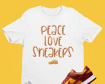 Midas Gold Dunk Match Shirt - Camiseta de zapatillas a juego - Peace Love Sneakers Tee For Sneaker Lover
