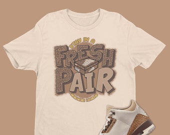 Fresh Pair T-Shirt To Match Air Jordan 3 Palomino, Retro 3&#39;s Tee, AJ3 Palomino