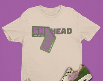 Sneaker Sticker Shirt To Match Air Max 1 Treeline - Retro Air Max 1 Matching Sneaker Graphic T-Shirt