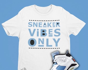 Sneaker Head Shirt Match Air Jordan 6 UNC - Retro 6 Tee - University Blue Jordan Matching Shirt - T-shirt stile anni '90