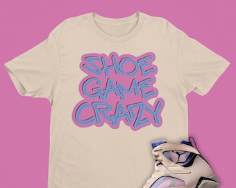 Shoe Game Crazy Shirt To Match Air Jordan 7 Sapphire - Retro 7 Tee - HipHop Shirt To Match AJ7