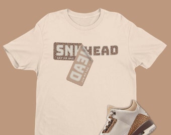 Sneaker Sticker T-Shirt To Match Air Jordan 3 Palomino, Retro 3's Tee, AJ3 Palomino