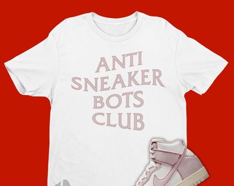 Dunk Pink Denim Sneaker Match Tee - Anti Sneaker Bots Club Shirt to Match Retro Dunks - Anti Tee