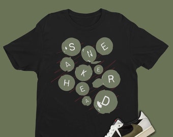 Match Travis Scott Air Jordan 1 Olive T-Shirt, SNEAKERHEAD Shirt, Sneaker Matching Tees, Olive Jordan 1 Shirt, Unisex Graphic Tee