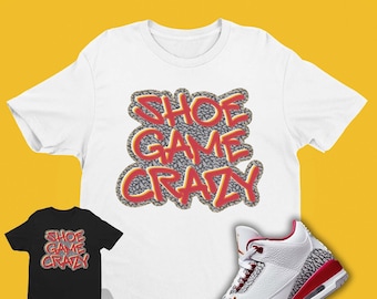 Camiseta Hip-Hop Match Air Jordan 3 Cardinal Red - Retro 3 Tee - Jordan 3 Camiseta a juego
