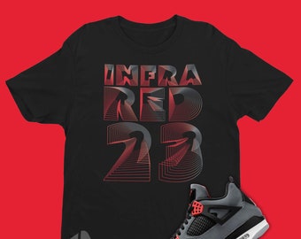 Air Jordan 4 Retro Infared Size 10.5 with matching shirts Jordan 4 infrared Sneaker tees match retro 4s infrared 23 shoes main image 3