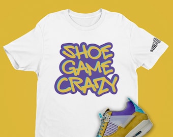 Union LA x Air Jordan 4 Desert Moss Schuh Game Crazy Unisex T-Shirt, Retro 4 Shirt, Graffiti Design, Sneakerhead Geschenk, 90er Mode Shirt