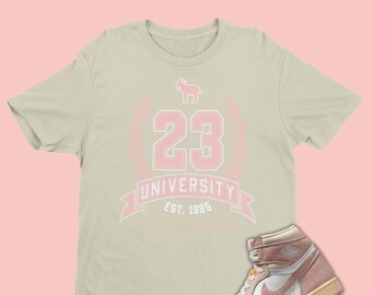 Pink and grey jordan shirt on sale