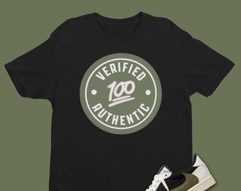 Match Travis Scott Air Jordan 1 Olive T-Shirt, Cute VERIFIED Authentic Shirt, Sneaker Matching Tees, Olive Retro 1 Shirt, Unisex Graphic Tee