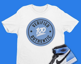 Verified Authentic Shirt To Match Air Jordan 1 Retro High OG UNC Toe, Retro 1's Tee, AJ1 University Blue