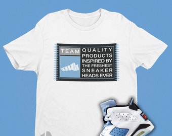 Air Jordan 6 UNC Matching Shirt - Retro 6 Shirt For Sneakerheads - University Blue Jordan Matching Sneaker Tee