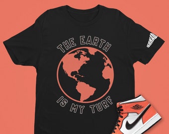 Air Jordan 1 Mid SE Turf Naranja DD6834-802 Earth is My Turf Unisex Camiseta, Retro 1 Camisa Media, Turf Camisa Naranja