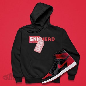 Air Jordan 1 Retro Patent Bred Sneakerhead STICKER HOODIE, Retro 1 Sweatshirt, AJ1 SVG, Basketball Gift