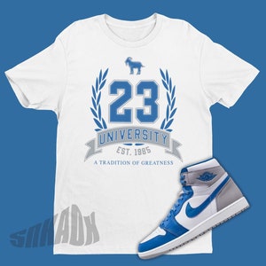 university blue jordan 1shirt