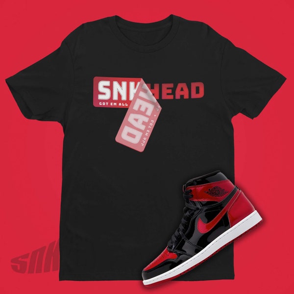 Air Jordan 1 Retro Patent Bred Sneakerhead Sticker T-Shirt, Retro 1 Shirt, AJ1 SVG, 3D Art Design, Basketball Gift