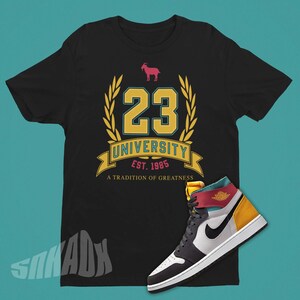 23 Uni Shirt To Match Air Jordan 1 Anthrazit - Retro 1 T-Shirt - Größtes aller Zeiten Shirt passend zu AJ1