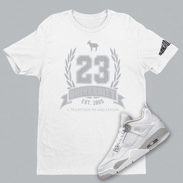 Air Jordan 4 White Oreo 23 University Lunettes T-Shirt, Chemise Retro 4, Chemise Emoji 23 GOAT, Bannière SVG