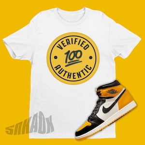 Air Jordan 1 Retro High OG Taxi Sneaker Match Tee - Emoji Shirt to Match Retro 1s Taxi - Sneaker Match Tee