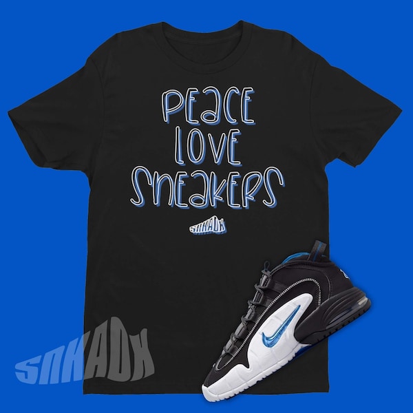 Peace LOVE SNEAKERS Shirt To Match Air Max Penny 1 Orlando - Retro Sneaker Matching Tee - Penny All Stars Tee