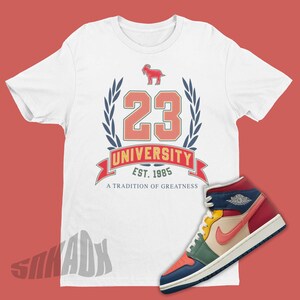 Jordan 1 mid bred multicolor shirt hotsell