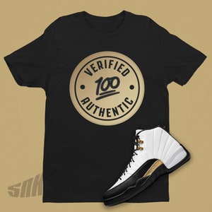 AIR JORDAN 12 Royalty Verified Authentic Shirt - EMOJI Tee - Popular Air Jordan Sneaker Tee Shirt Gift For Friend - Sneaker Gift