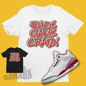 Camiseta Hip-Hop Match Air Jordan 3 Cardinal Red - Retro 3 Tee - Jordan 3 Camiseta a juego