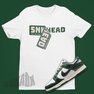Sneakerhead Sticker Shirt To Match Dunk Vintage Green - Retro Dunk Sneaker Match Outfit - Sneakerhead Distressed Tshirt