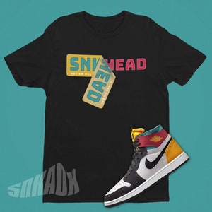 Sneaker Stickers Shirt To Match Air Jordan 1 Anthracite - Multicolor Retro 1 Shirt - Sneakerhead Shirt To Match AJ1