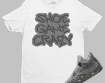 Shoe Game Crazy T-shirt Matching Air Jordan 4 Wet Cement - Etsy