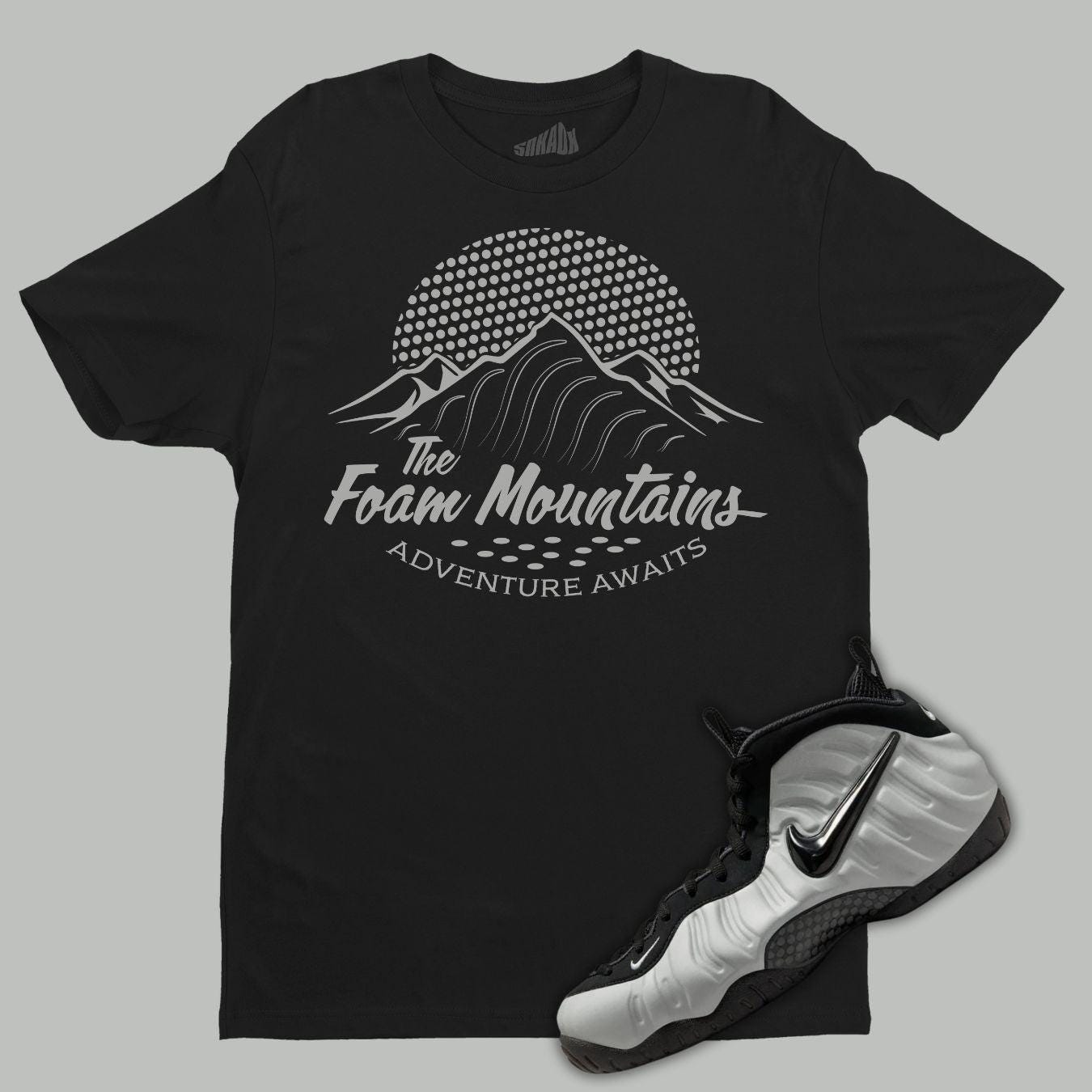 Foam Mountains T-shirt Matching Air Foamposite Pro Wolf Grey