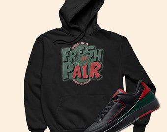 Fresh Pair Hoodie To Match Air Jordan 2 Low Christmas