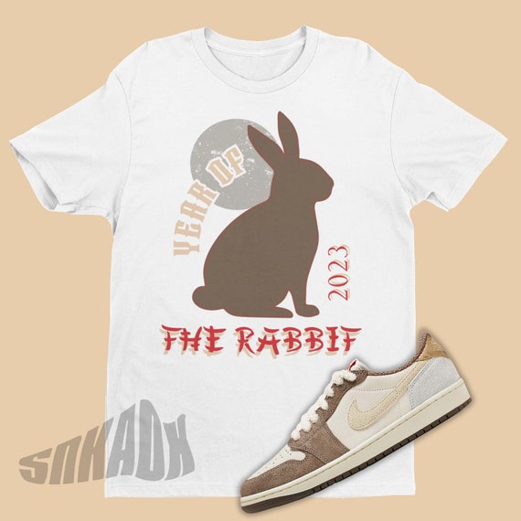 eyeye★大人気 VINTAGE RABBIT PRINT T-SHIRT X eyed bunny (silver and black) - Bunny Rabbit - T-Shirt