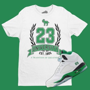 23 Uni T-Shirt Passend Air Jordan 5 Lucky Green, Retro 5s T-Shirt, Sneakerhead Geschenke