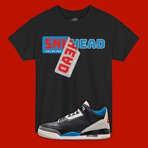 Sneaker Sticker T-Shirt Matching Jordan 3 Rare Air, Retro 3s Tee For Sneakerheads