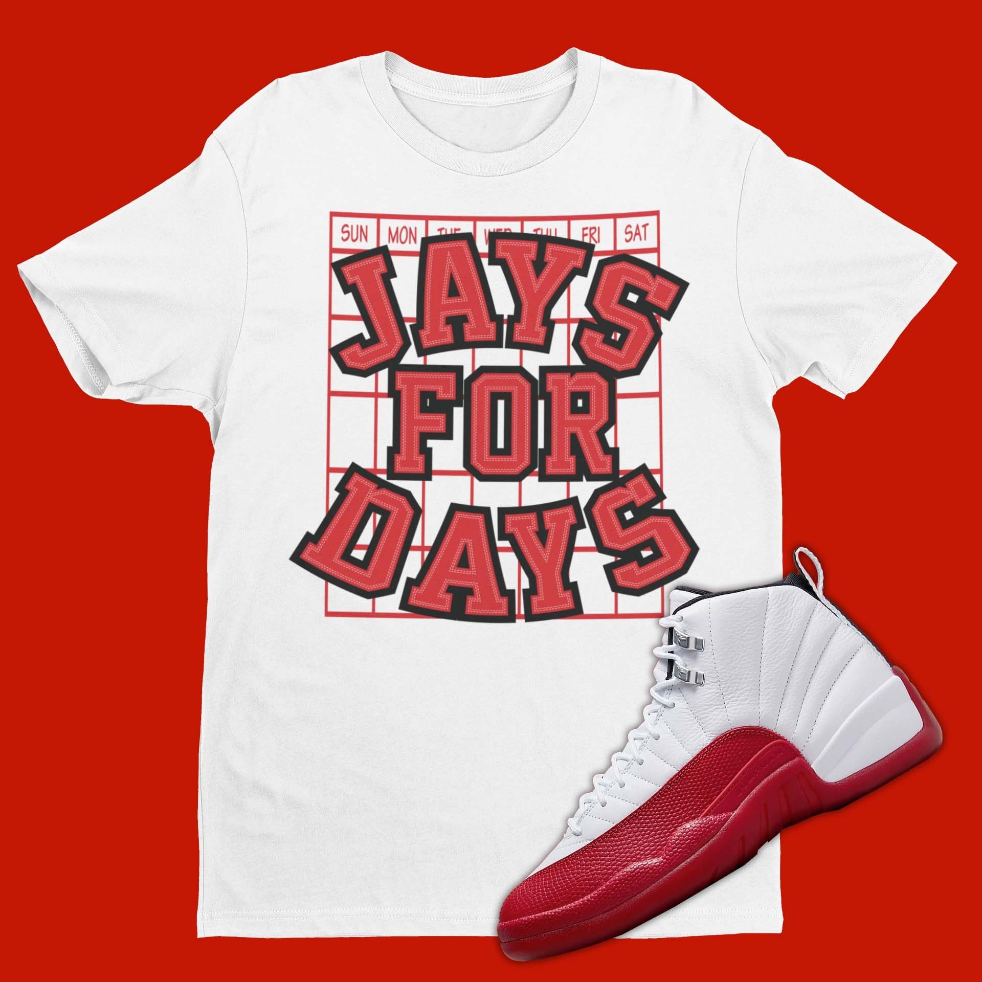 jordan 12 varsity red shirt