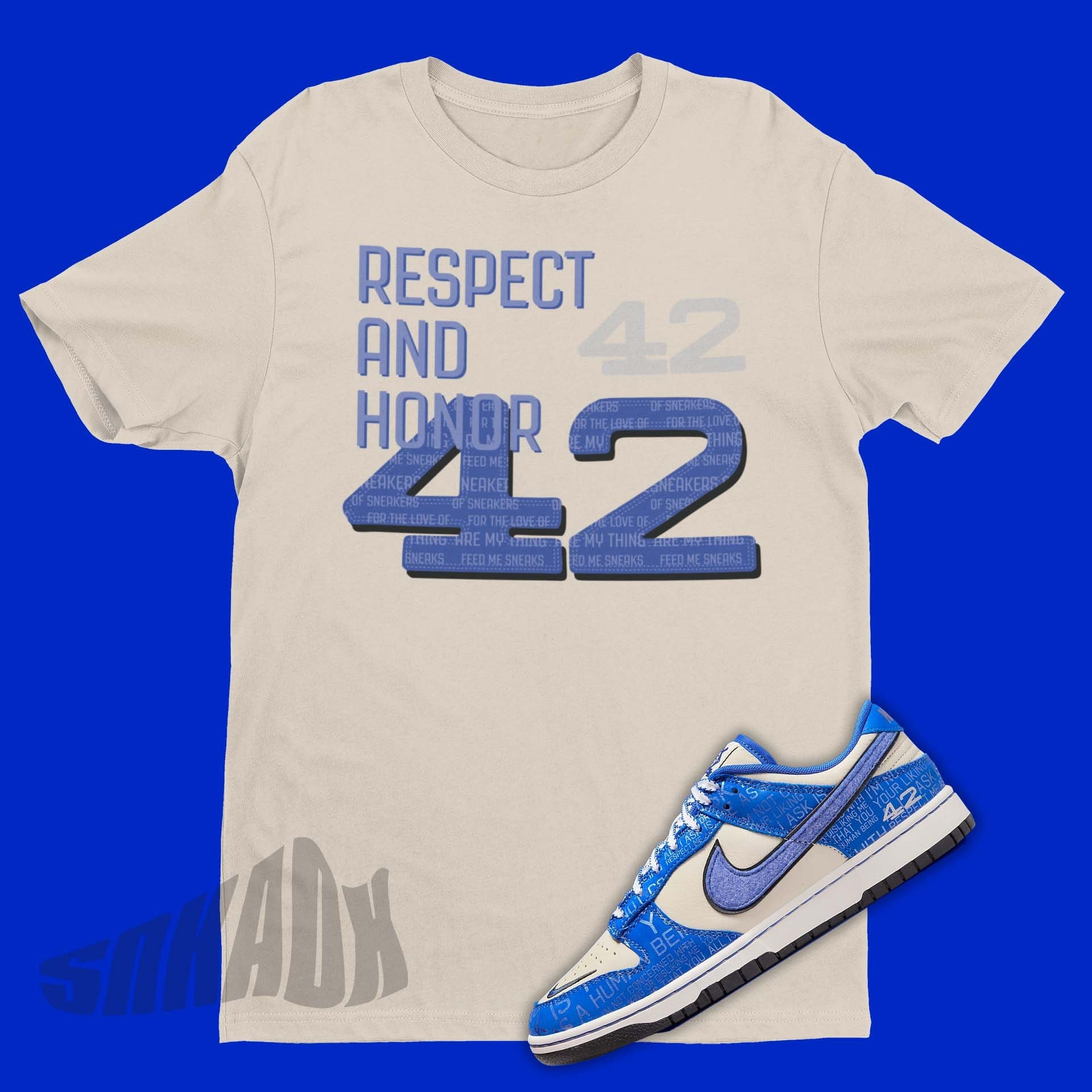 Respect Unisex Shirt Match Dunk Low Jackie Robinson Racer Blue  