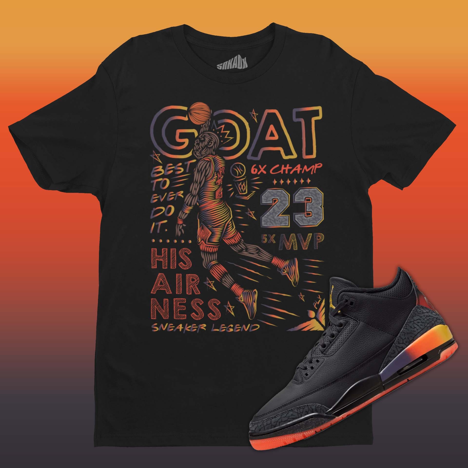 【Jordan】3カラー バックスケッチ Tシャツ / 送料無料 Colorblocked Shirt to Match Jordan 3 White Cement